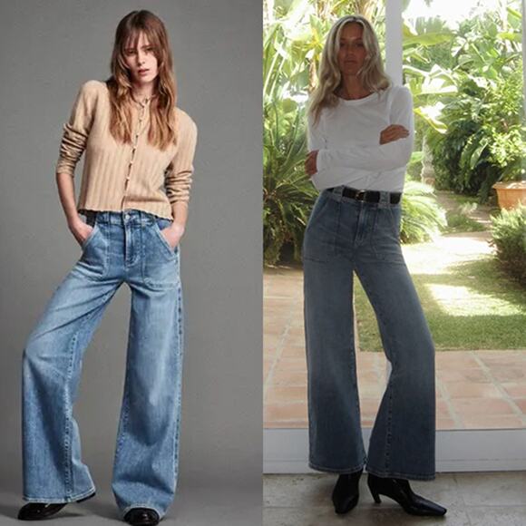 NEW Frame Modern Pocket Utility Pocket High-Rise Denim Jean...